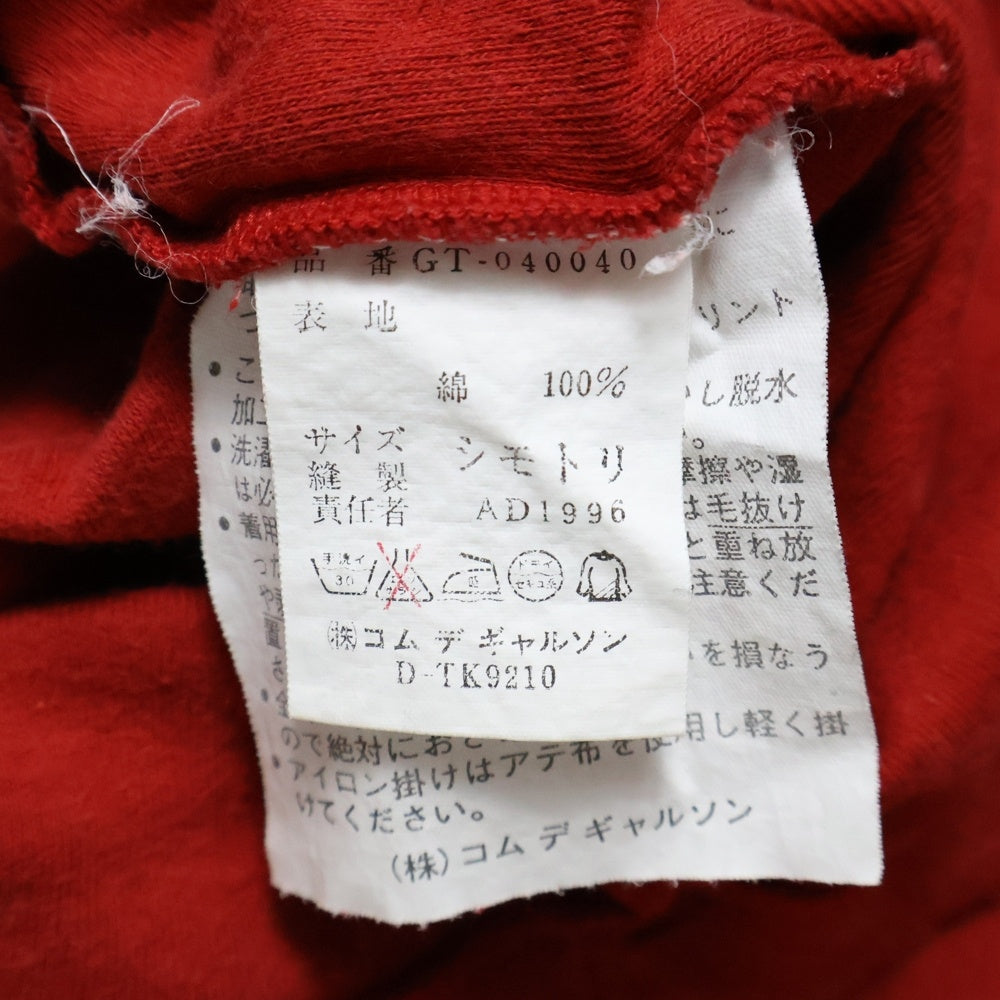 COMME des GARCONS(コムデギャルソン) 96AW フラワープリント コットン クルーネック半袖Tシャツ レッド レディース GT-040040 AD1996