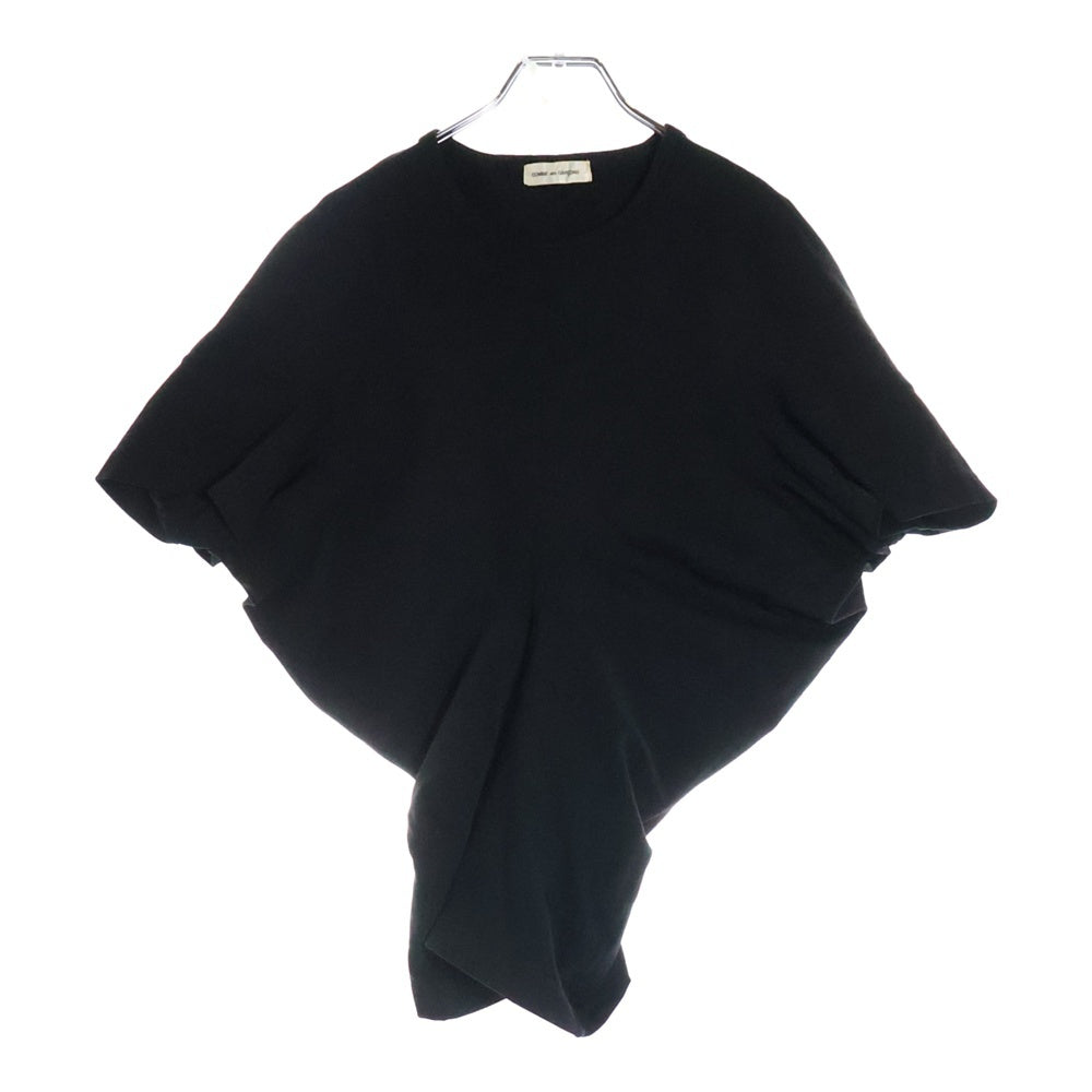 COMME des GARCONS(コムデギャルソン) 90AW 変形 クルーネック 半袖Tシャツ カットソー ブラック GT-050120 AD1990 レディース