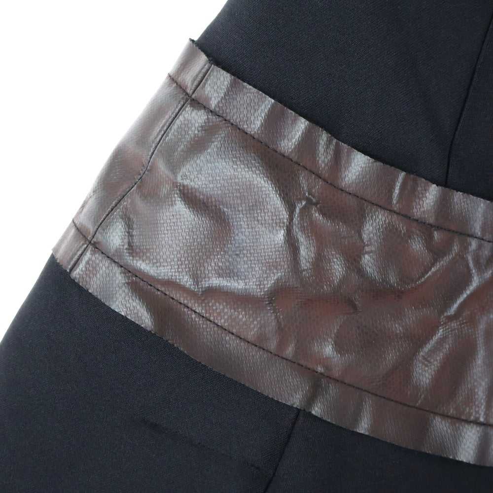 COMME des GARCONS(コムデギャルソン) 15AW THE CEREMONY OF SEPARATION ポリエステル ヘムスカラップ ラウンドカラー ポンチョ コート ブラック/ブラウン GP-C013 AD2015 レディース