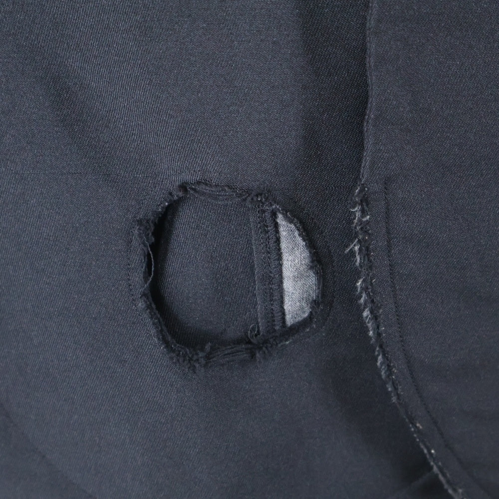 COMME des GARCONS(コムデギャルソン) 15AW THE CEREMONY OF SEPARATION ポリエステル ヘムスカラップ ラウンドカラー ポンチョ コート ブラック/ブラウン GP-C013 AD2015 レディース