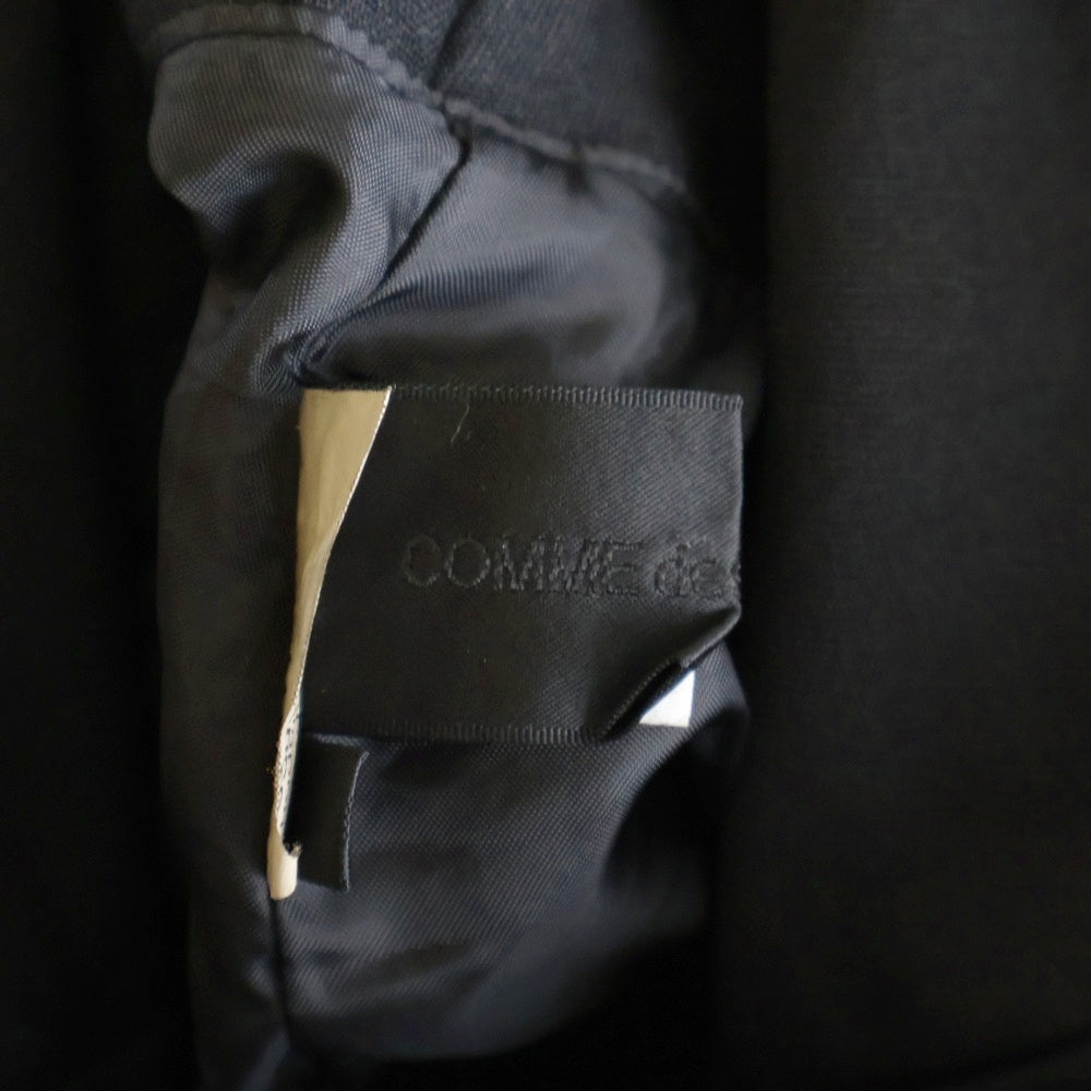 COMME des GARCONS(コムデギャルソン) 15AW THE CEREMONY OF SEPARATION ポリエステル ヘムスカラップ ラウンドカラー ポンチョ コート ブラック/ブラウン GP-C013 AD2015 レディース