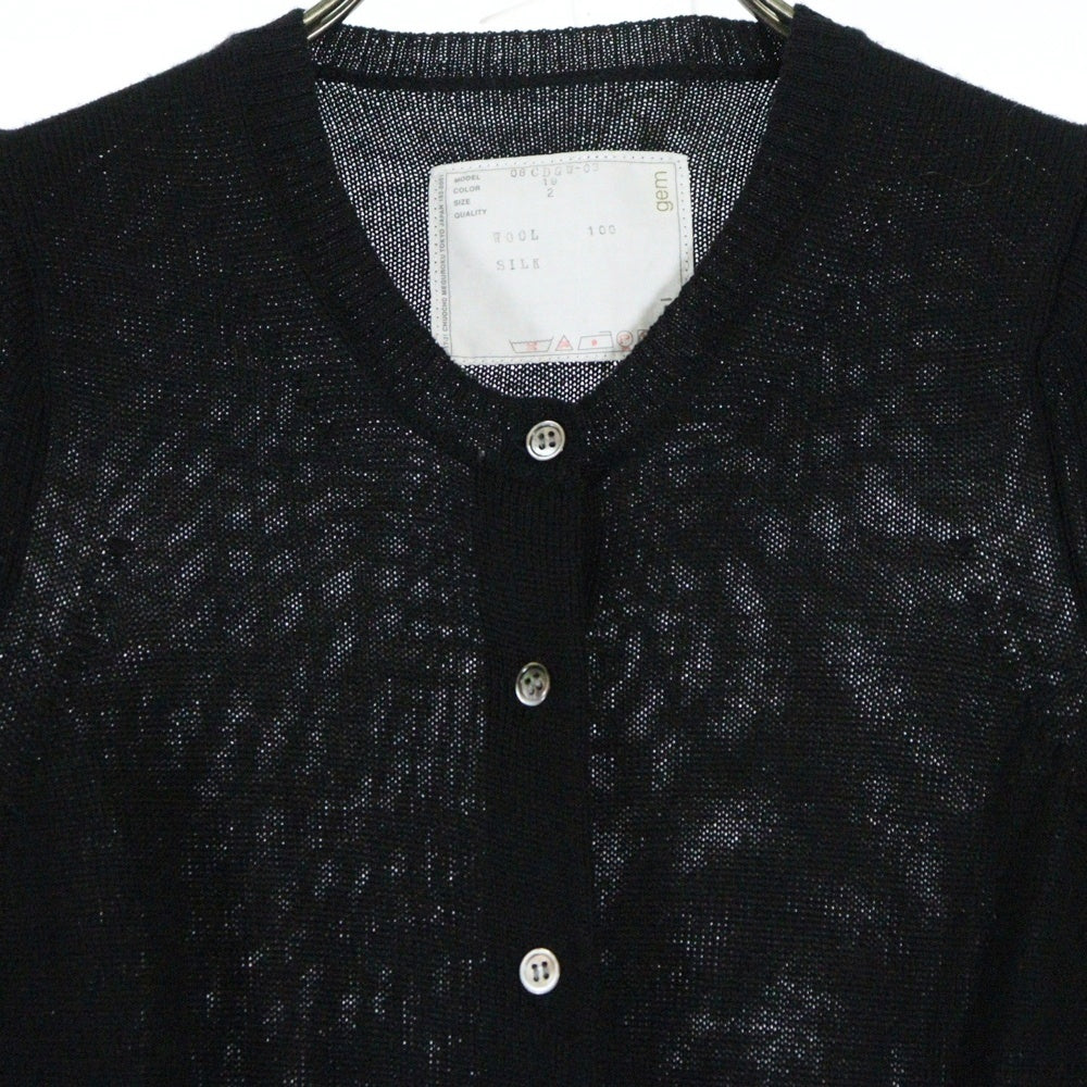 Sacai gem(サカイ ジェム) ドローコード ニットカーディガン レディース ブラック 08CDGW-03