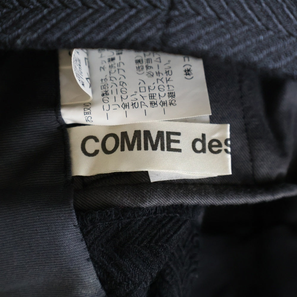 COMME des GARCONS(コムデギャルソン) 00AW ヘリンボーン センタープレス ストレートスラックス ブラック レディース GP-04025S AD2000