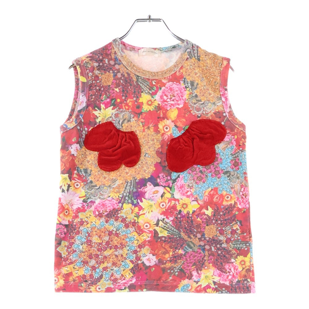 COMME des GARCONS(コムデギャルソン) 04SS 花柄 コットン ノースリーブカットソー マルチ レディース GM-T031 AD2003