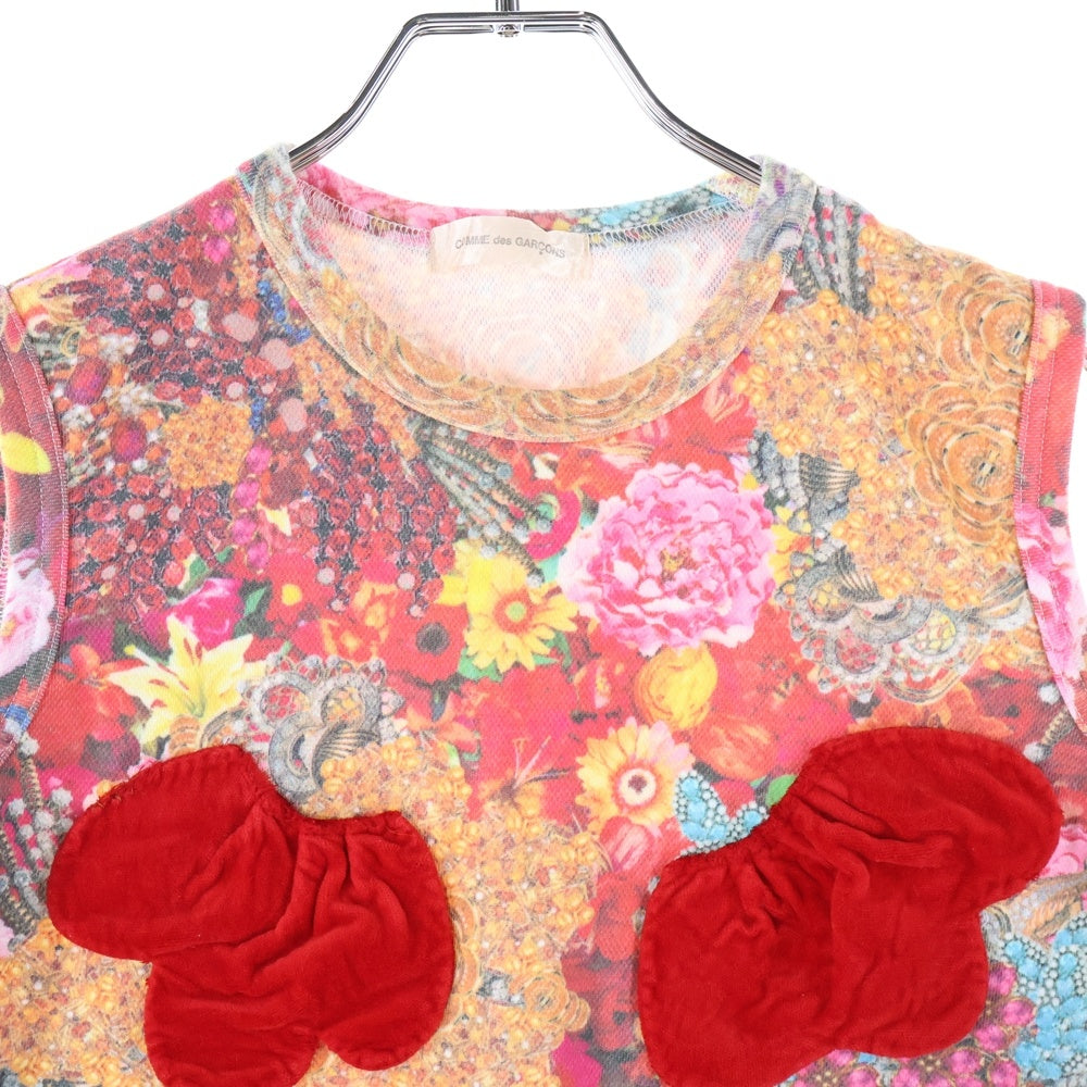 COMME des GARCONS(コムデギャルソン) 04SS 花柄 コットン ノースリーブカットソー マルチ レディース GM-T031 AD2003