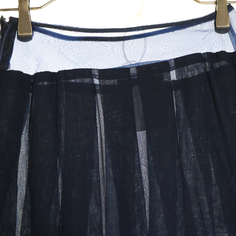 COMME des GARCONS(コムデギャルソン) 97AW シースルーレイヤード プリーツスカート ネイビー レディース GS-04041S AD1997