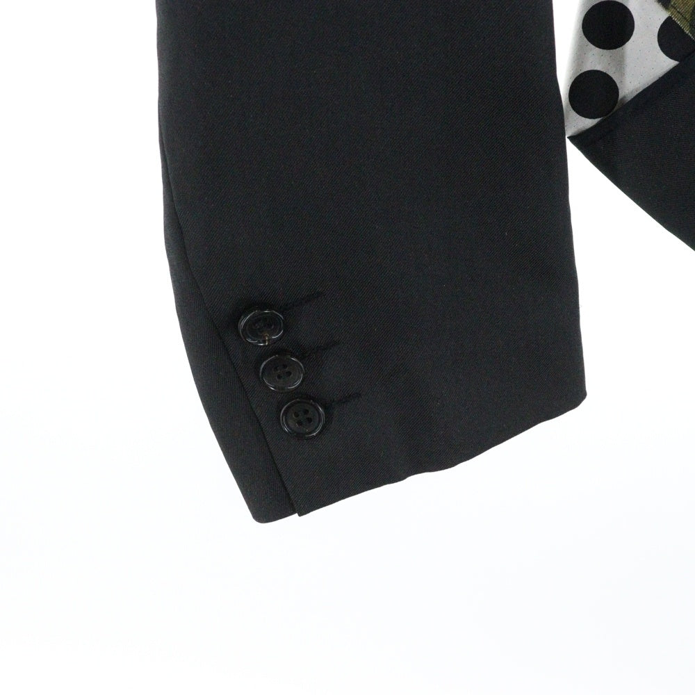 COMME des GARCONS(コムデギャルソン) 01SS カモフラ ドット 切り替え ノッチドラペル 2B シングルテーラードジャケット ブラック GJ-10043S AD2000 レディース