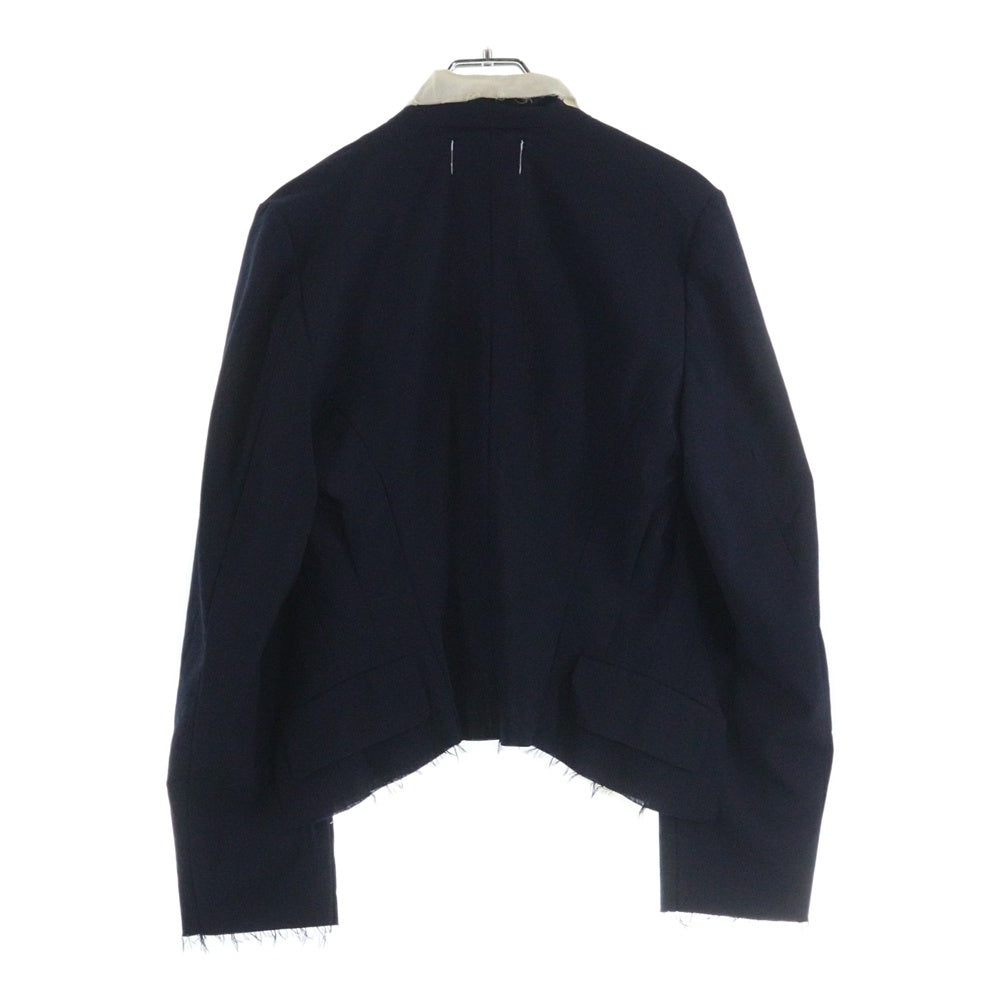 COMME des GARCONS(コムデギャルソン) 98SS カットオフ ドッキング ボタンレス ジャケット ネイビー/アイボリー JG-10019S AD1997 レディース