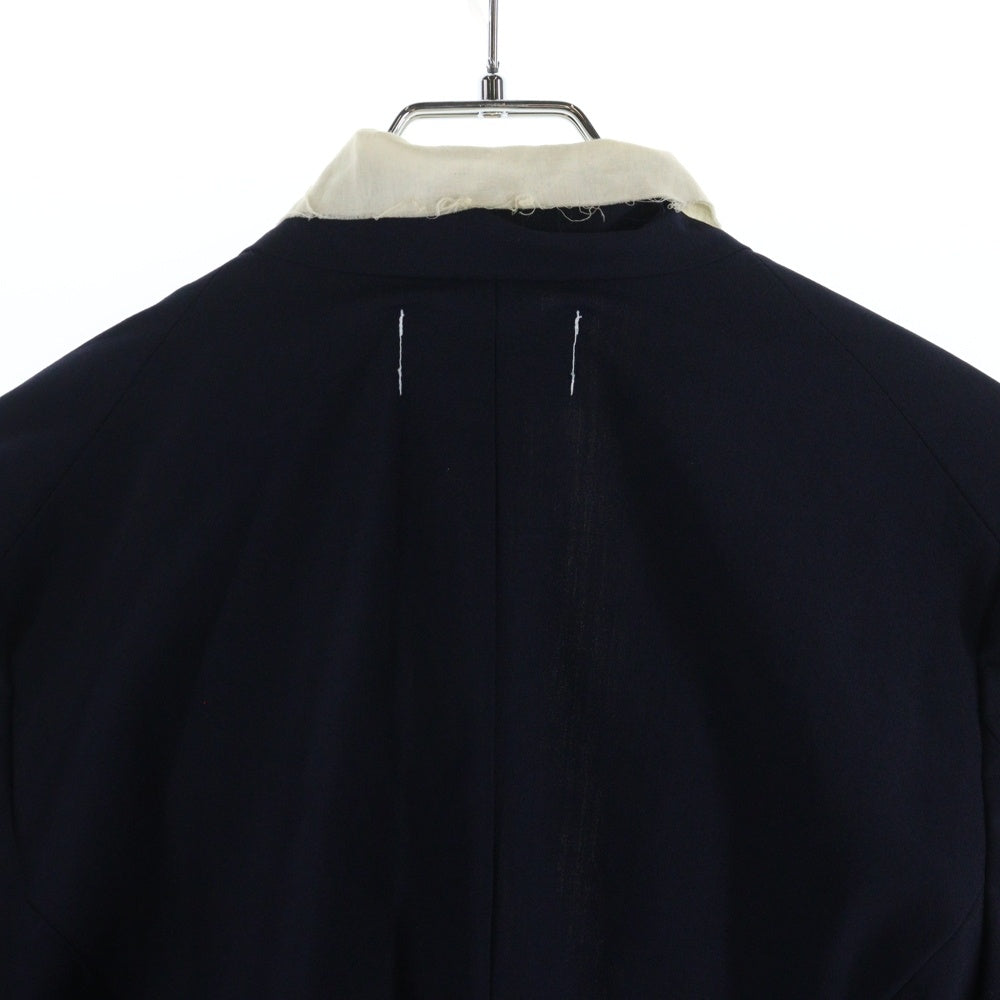 COMME des GARCONS(コムデギャルソン) 98SS カットオフ ドッキング ボタンレス ジャケット ネイビー/アイボリー JG-10019S AD1997 レディース