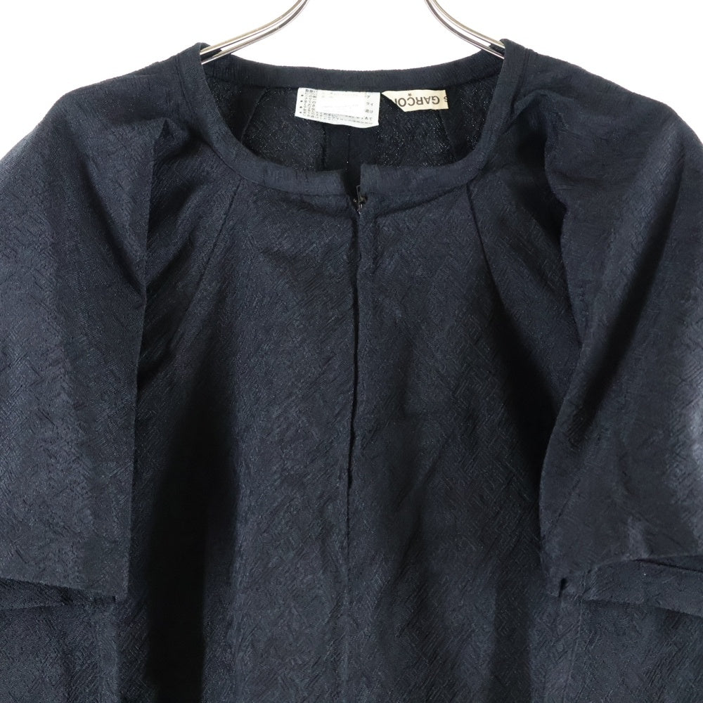 COMME des GARCONS(コムデギャルソン) 95SS ヘリンボーン コンチョ ブラウス ブラック GS-100650 AD1995