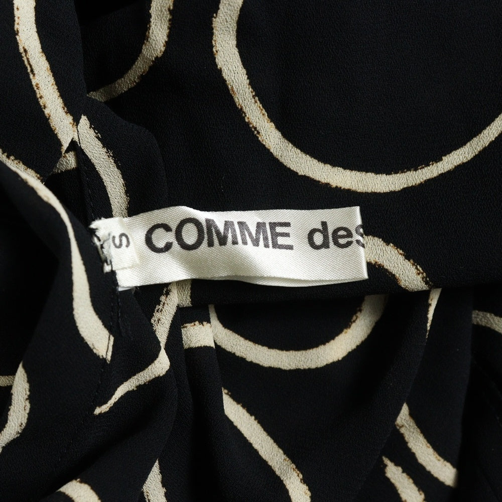 COMME des GARCONS(コムデギャルソン) 91AW 総柄サークル Vネック ダブルショルダーワンピース ブラック GA-05002S AD1991
