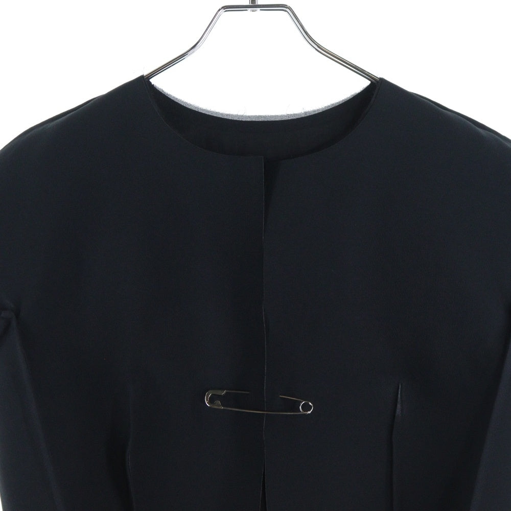 COMME des GARCONS(コムデギャルソン) 99SS プリーツ加工 ドッキング ボタンレス 半袖シャツ ブラウス ブラック GJ-100090 AD1998 レディース