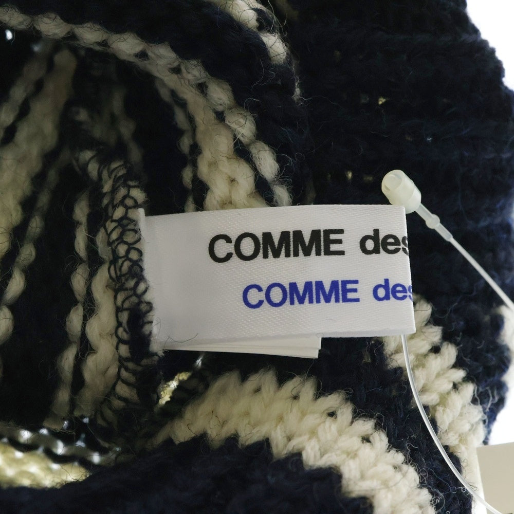 COMME des GARCONS COMME des GARCONS(コムデギャルソンコムデギャルソン) ウール ボーダー ニット帽 ネイビー/ホワイト W16K004