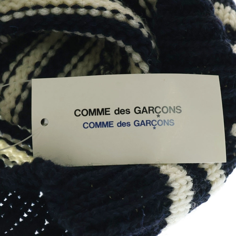 COMME des GARCONS COMME des GARCONS(コムデギャルソンコムデギャルソン) ウール ボーダー ニット帽 ネイビー/ホワイト W16K004