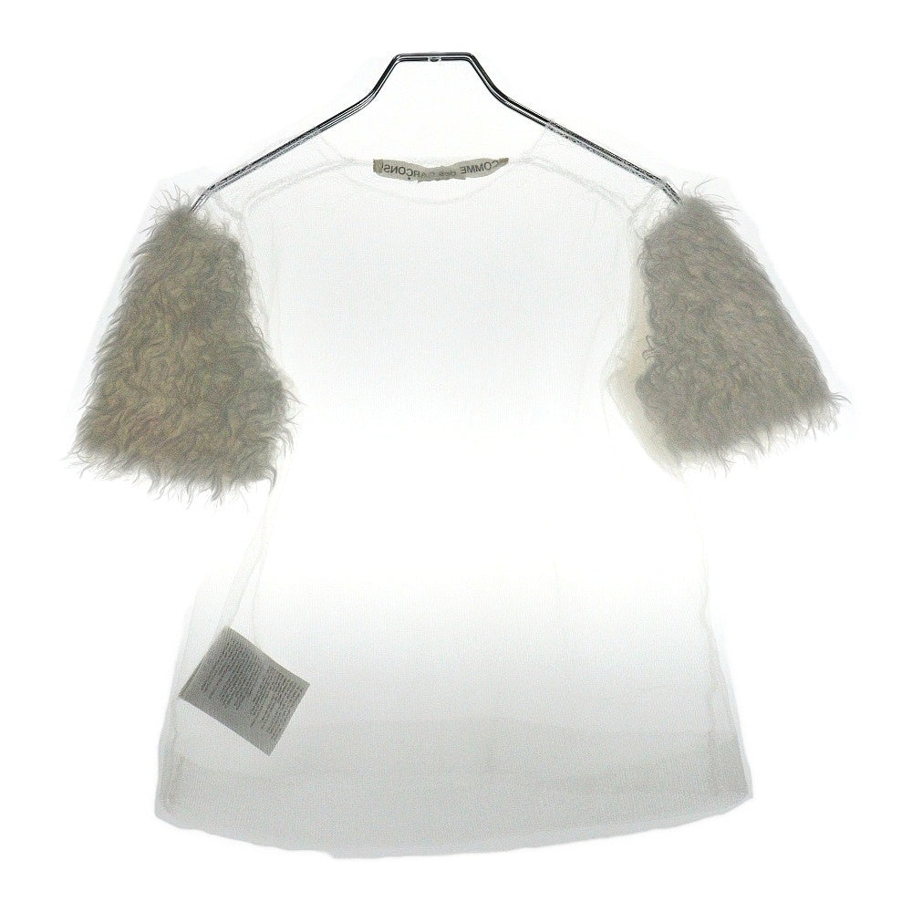 COMME des GARCONS(コムデギャルソン) 16SS フェイクファー付き ネット 半袖Tシャツ クリア レディース GQ-N003 AD2015