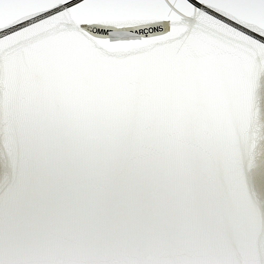 COMME des GARCONS(コムデギャルソン) 16SS フェイクファー付き ネット 半袖Tシャツ クリア レディース GQ-N003 AD2015
