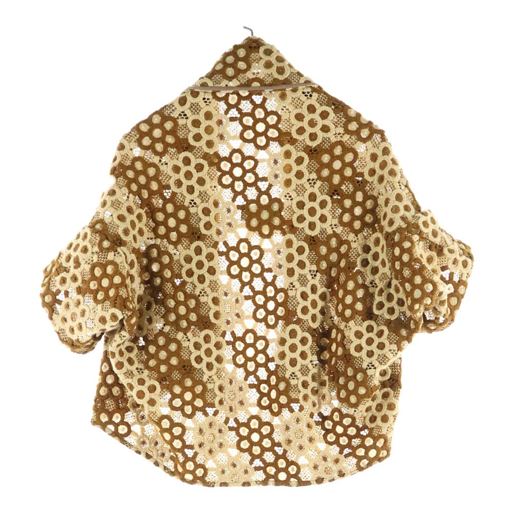 COMME des GARCONS(コムデギャルソン) 00SS フラワー刺繍 ブラウス ジャケット ブラウン レディース GJ-040020 AD1999