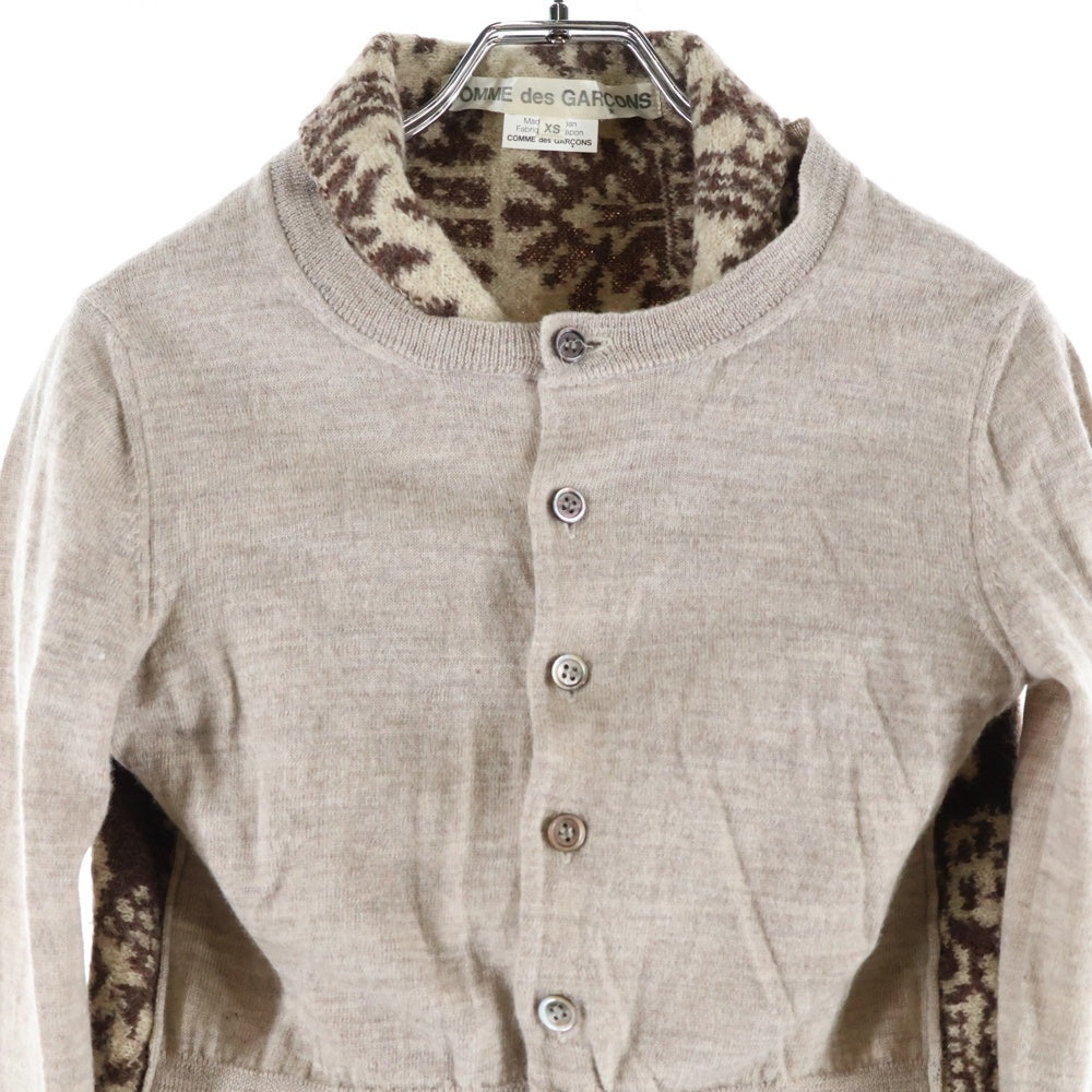 COMME des GARCONS(コムデギャルソン) 09AW ドッキングニットカーディガン ブラウン レディース GD-N014 AD2009