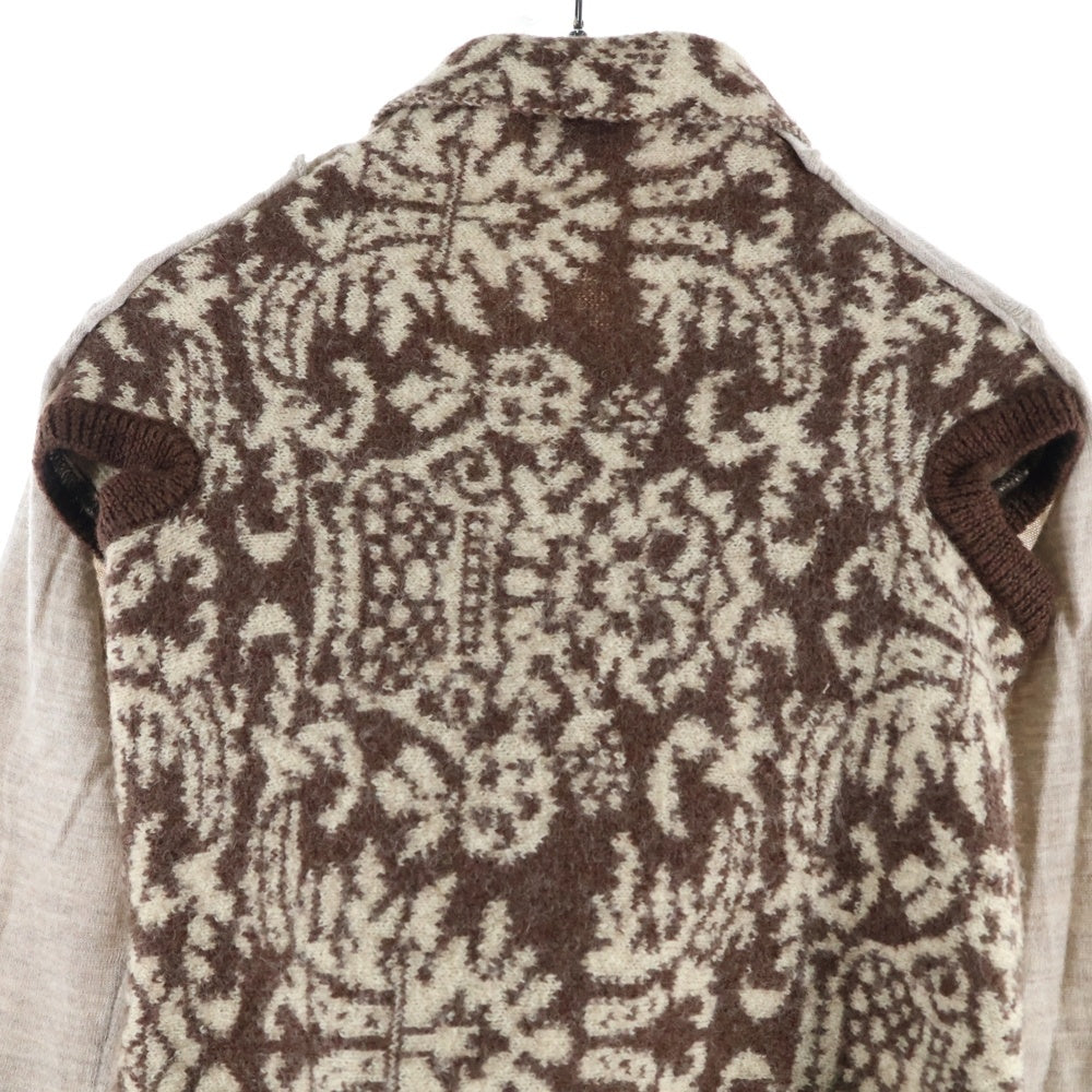 COMME des GARCONS(コムデギャルソン) 09AW ドッキングニットカーディガン ブラウン レディース GD-N014 AD2009