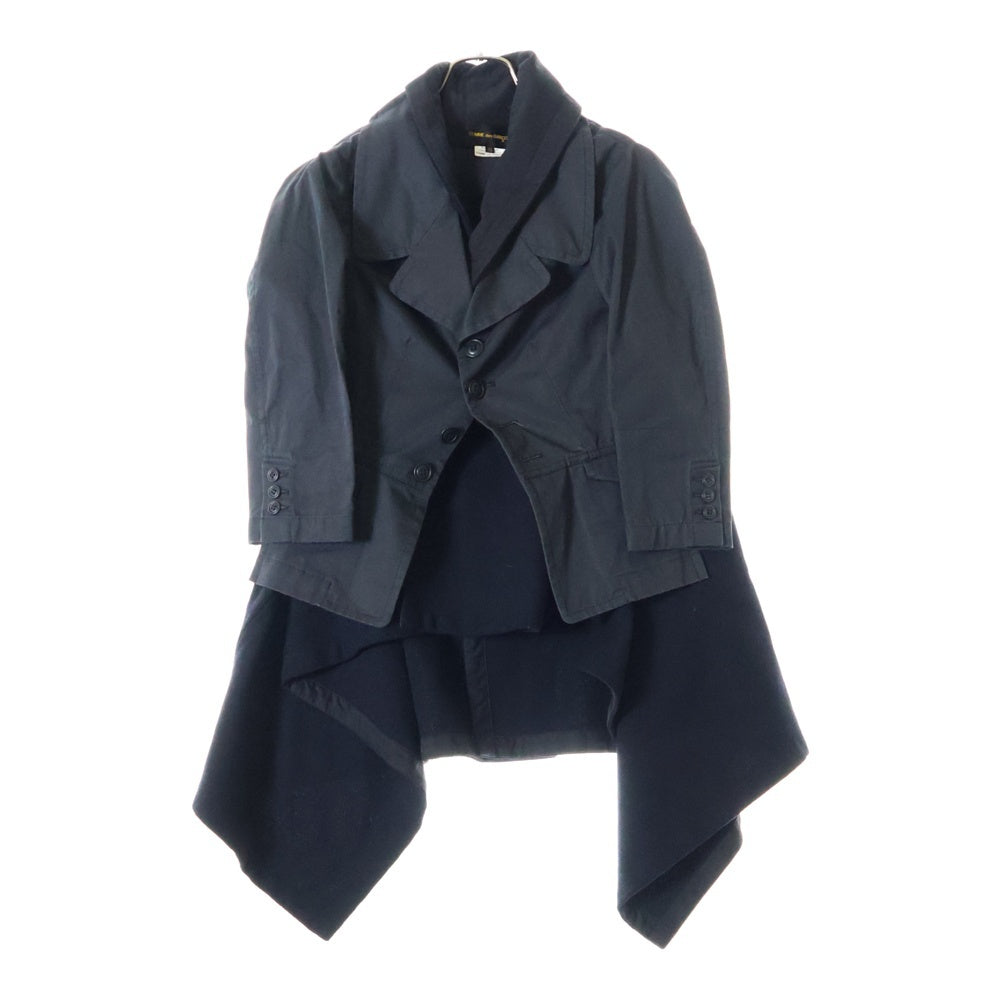 COMME des GARCONS COMME des GARCONS(コムデギャルソンコムデギャルソン) 09AW ドッキングデザイン ボタンレス ウールジャケット ブラック レディース GD-J018 AD2009