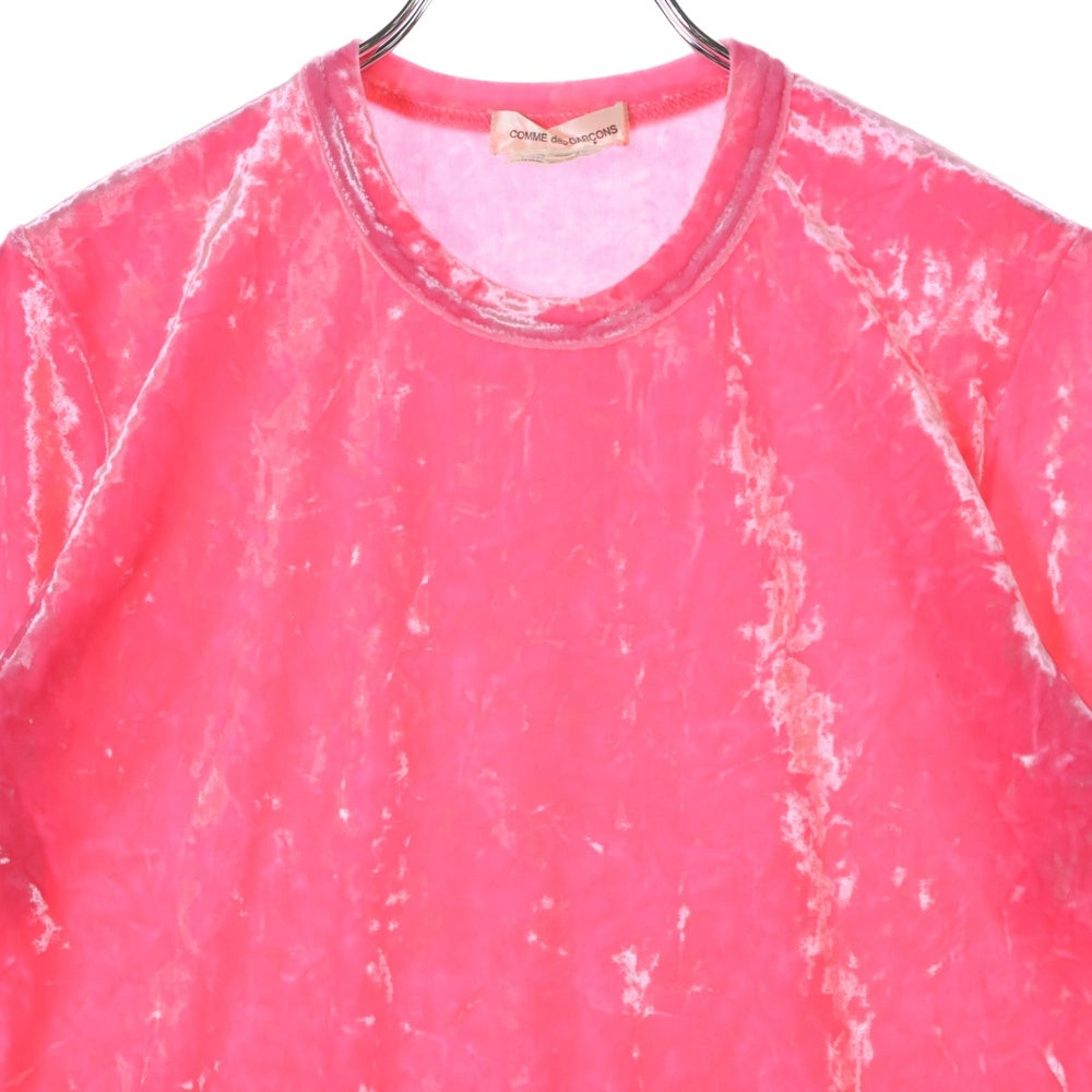 COMME des GARCONS COMME des GARCONS(コムデギャルソンコムデギャルソン) 08AW ベロア 半袖Tシャツ ピンク レディース GB-T038 AD2008