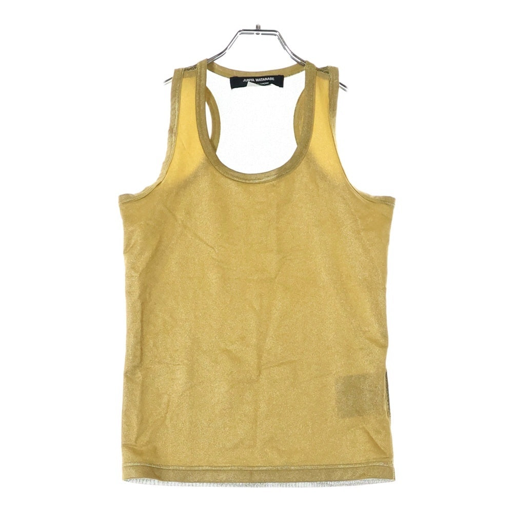 JUNYA WATANABE COMME des GARCONS(ジュンヤワタナベ コムデギャルソン) 06AW バックシースルー ラメ ノースリーブ タンクトップ ゴールド JR-T020 AD2006 レディース