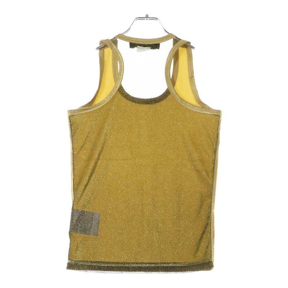 JUNYA WATANABE COMME des GARCONS(ジュンヤワタナベ コムデギャルソン) 06AW バックシースルー ラメ ノースリーブ タンクトップ ゴールド JR-T020 AD2006 レディース