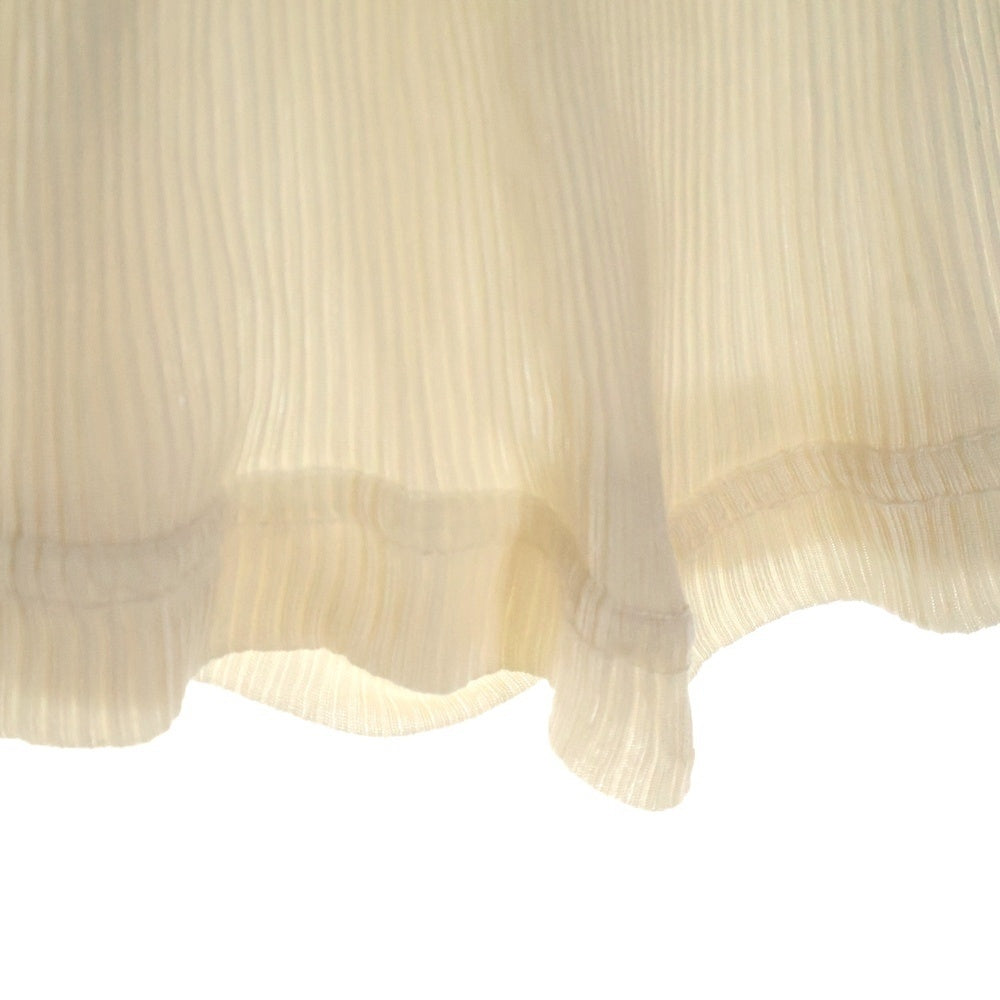 COMME des GARCONS(コムデギャルソン) 95SS スリムフィット プリーツ加工 シルク 半袖Tシャツ アイボリー ET-100140 AD1994 レディース