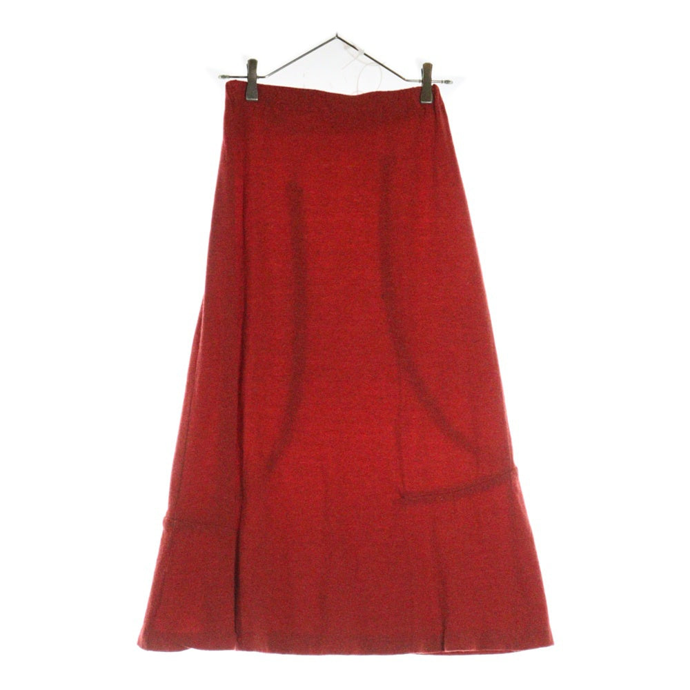 COMME des GARCONS(コムデギャルソン) 95AW ウール ロングスカート レッド GT-040400 AD1995