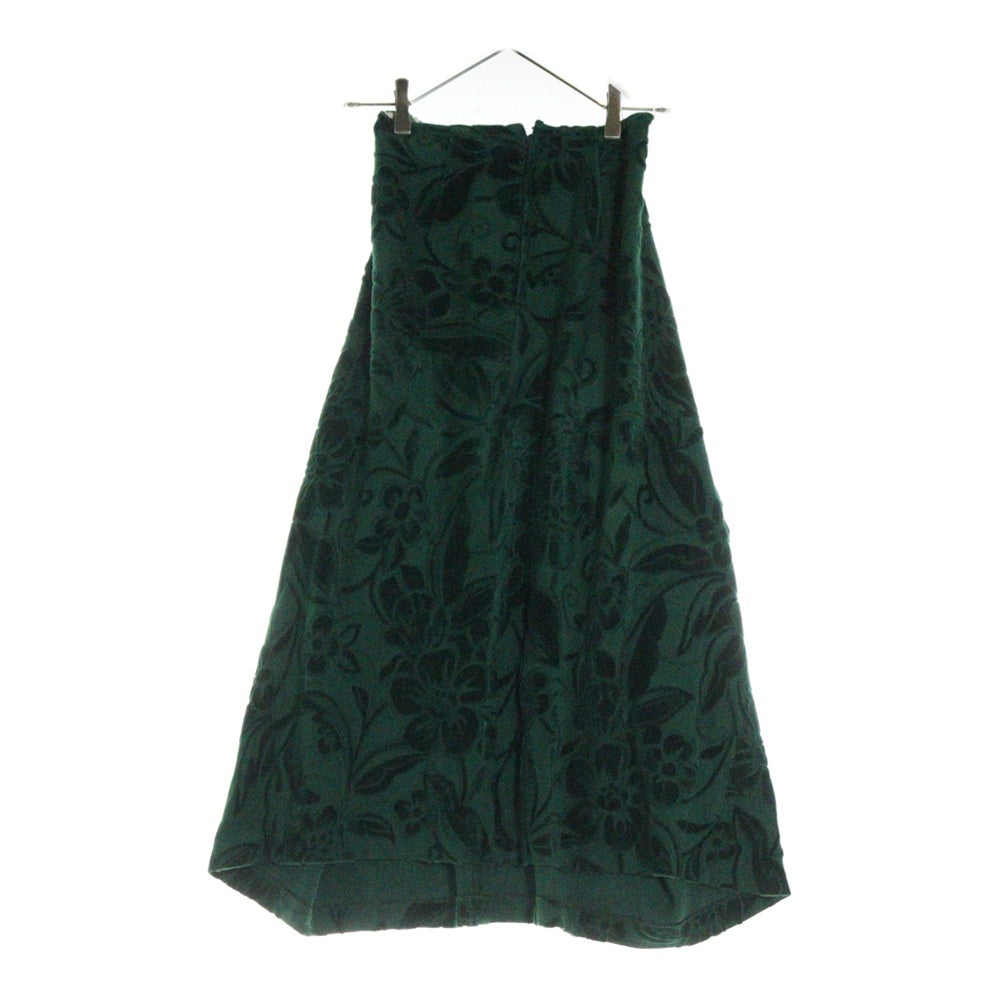 COMME des GARCONS(コムデギャルソン) 96AW フラワーベロア サイドスリット スカート グリーン レディース ES-03008S AD1996
