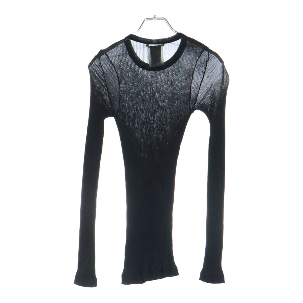 COMME des GARCONS(コムデギャルソン) 95SS スリムフィット プリーツ加工 ロングスリーブ 長袖Tシャツ ブラック GT-100120 AD1994 レディース