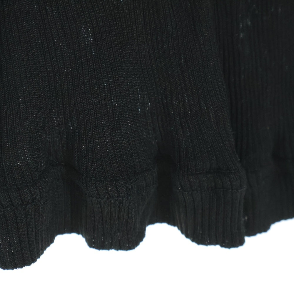 COMME des GARCONS(コムデギャルソン) 95SS スリムフィット プリーツ加工 ロングスリーブ 長袖Tシャツ ブラック GT-100120 AD1994 レディース