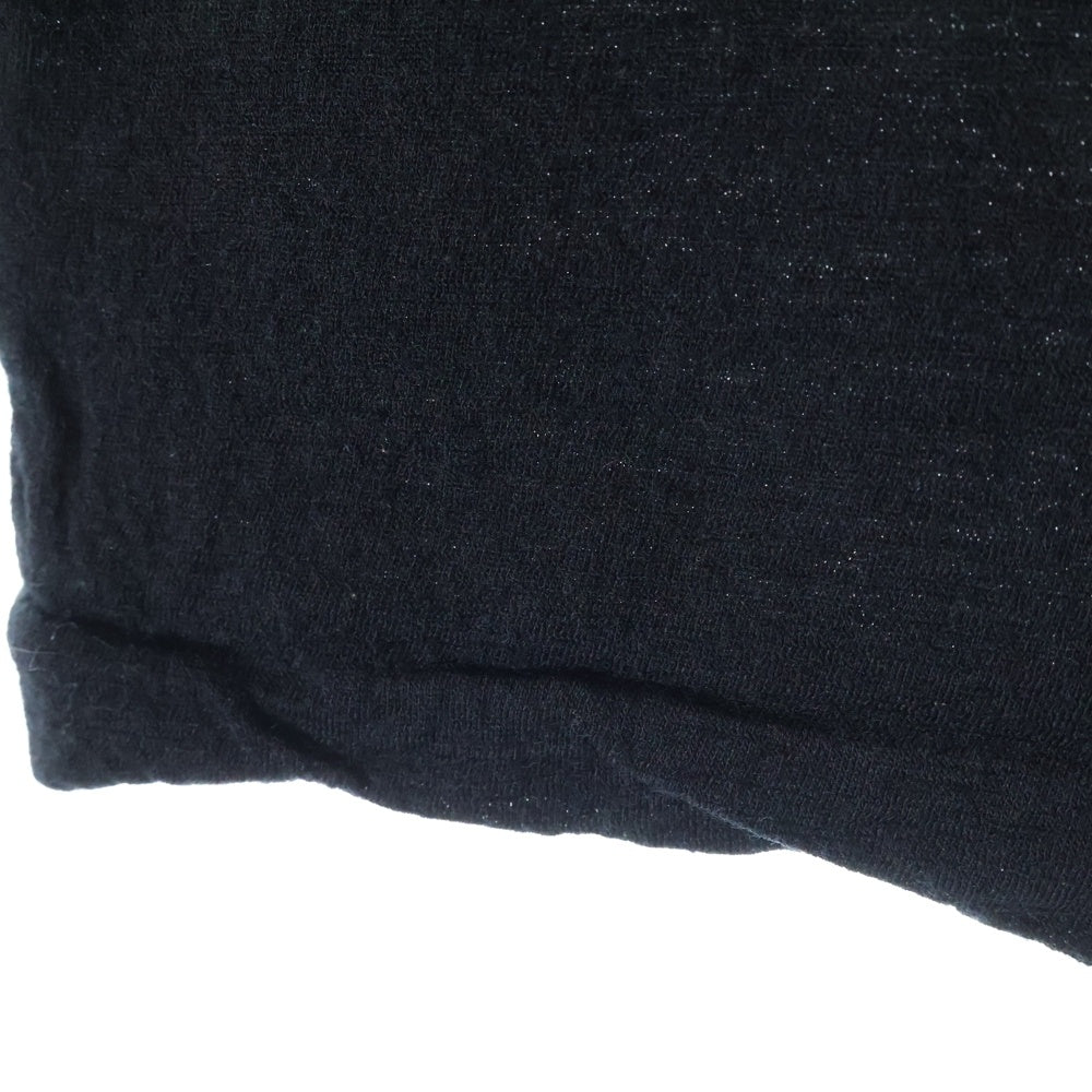 TAO COMME des GARCONS(タオコムデギャルソン) 06AW ウール 5分丈 クロップド 半袖Tシャツ カットソー ブラック 3R-T002 AD2006 レディース