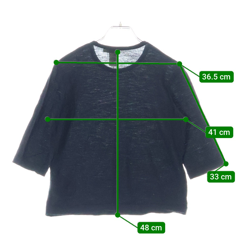 TAO COMME des GARCONS(タオコムデギャルソン) 06AW ウール 5分丈 クロップド 半袖Tシャツ カットソー ブラック 3R-T002 AD2006 レディース