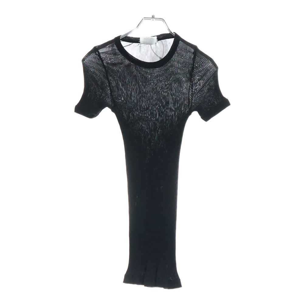 COMME des GARCONS(コムデギャルソン) 95SS スリムフィット プリーツ加工 半袖Tシャツ ブラック GT-100110 AD1994 レディース