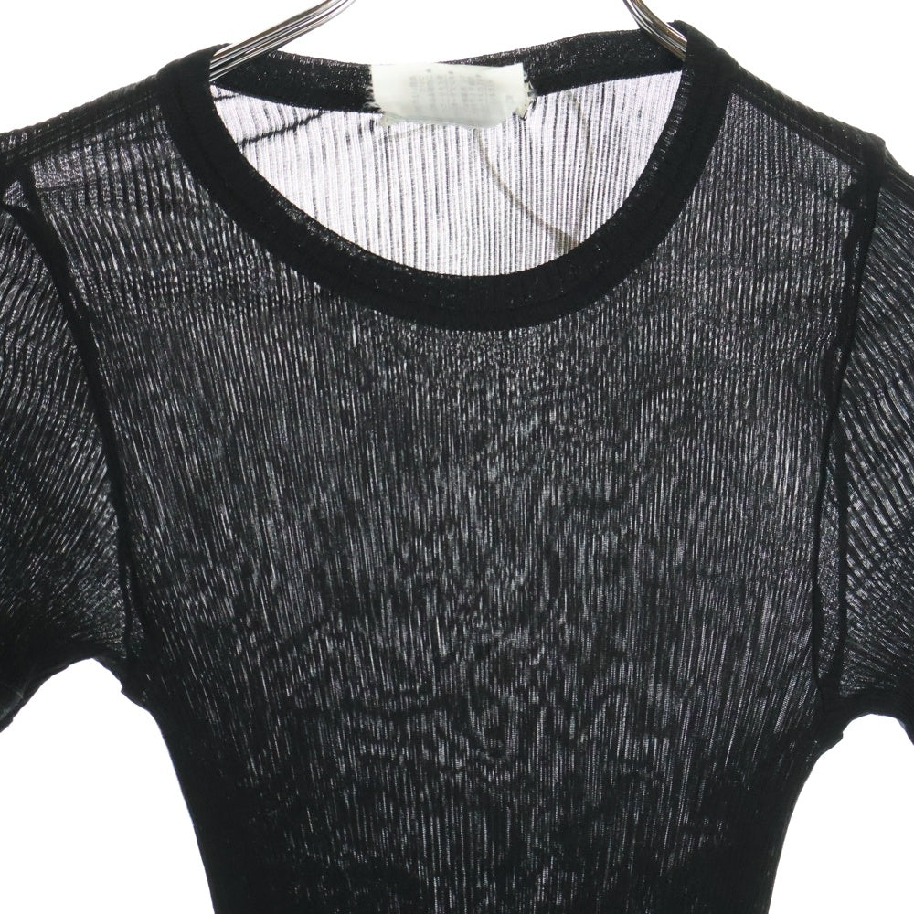 COMME des GARCONS(コムデギャルソン) 95SS スリムフィット プリーツ加工 半袖Tシャツ ブラック GT-100110 AD1994 レディース