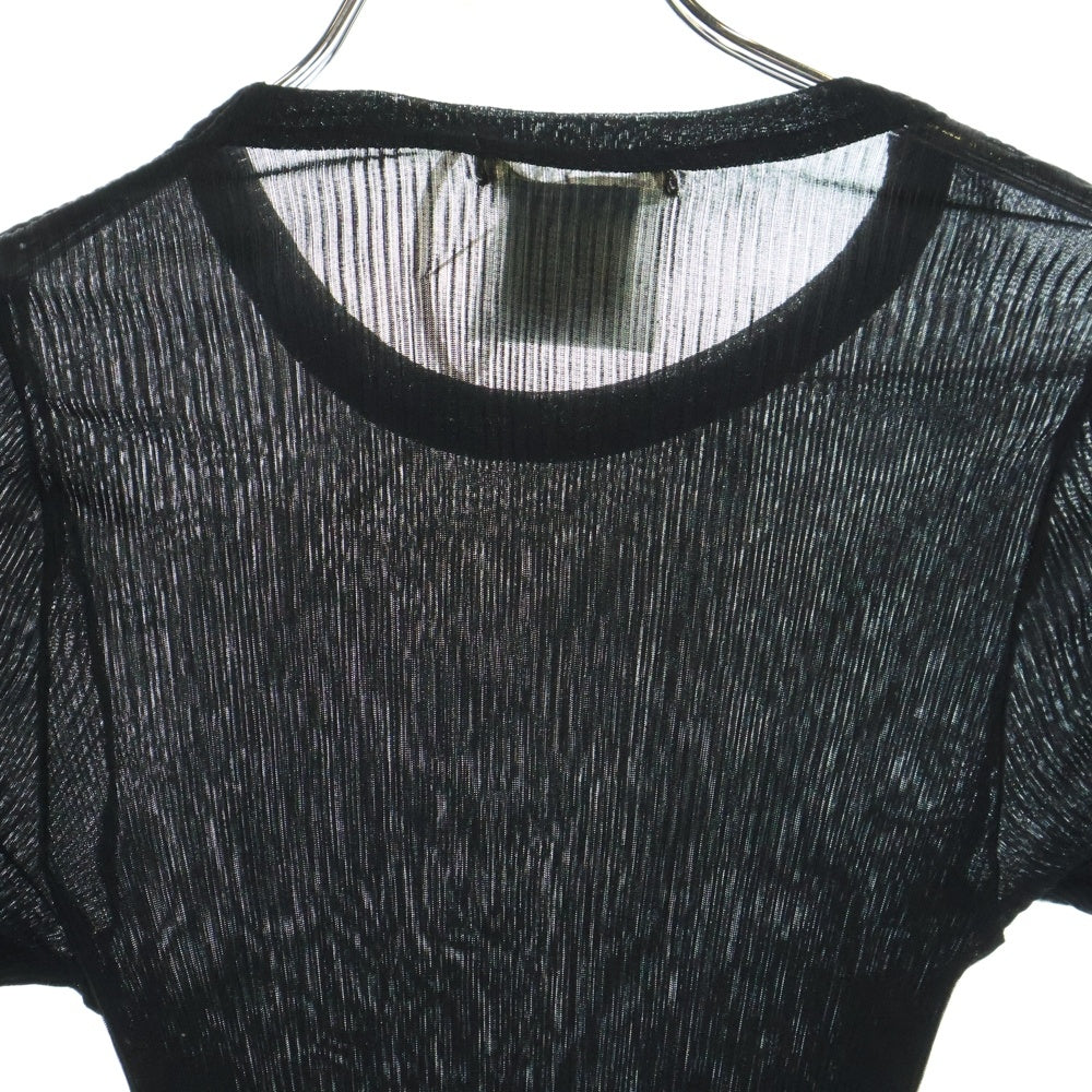 COMME des GARCONS(コムデギャルソン) 95SS スリムフィット プリーツ加工 半袖Tシャツ ブラック GT-100110 AD1994 レディース