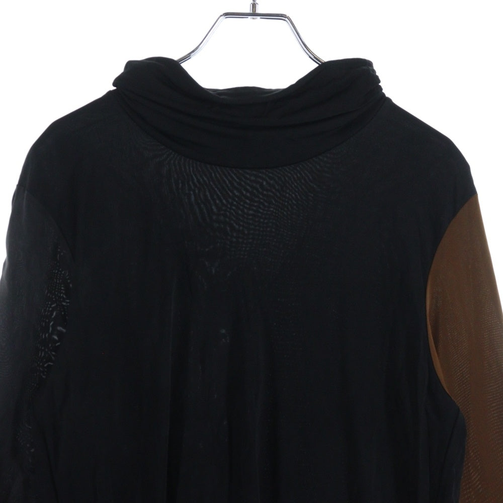 robe de chambre COMME des GARCONS(ローブドシャンブル コムデギャルソン) 92AW キュプラ タートルネック 長袖カットソー ブラック/ブラウン レディース RT-050160 AD1992