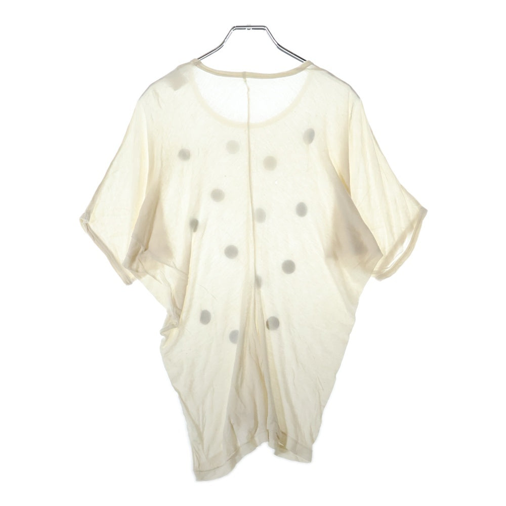 COMME des GARCONS(コムデギャルソン) 89SS ドット柄 変形 クルーネック半袖Tシャツ カットソー アイボリー GT-110400 AD1988 レディース