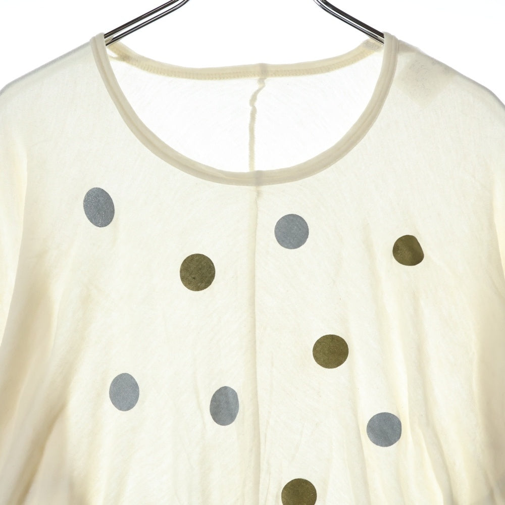COMME des GARCONS(コムデギャルソン) 89SS ドット柄 変形 クルーネック半袖Tシャツ カットソー アイボリー GT-110400 AD1988 レディース