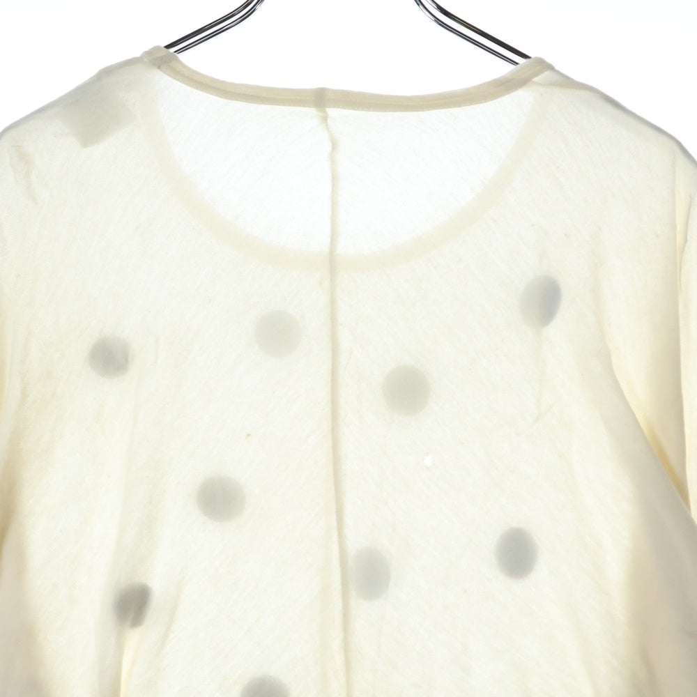 COMME des GARCONS(コムデギャルソン) 89SS ドット柄 変形 クルーネック半袖Tシャツ カットソー アイボリー GT-110400 AD1988 レディース
