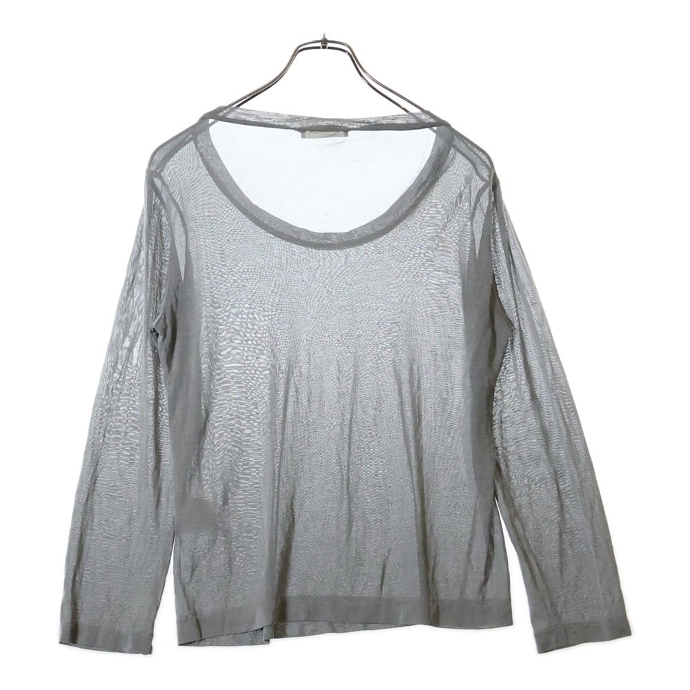 COMME des GARCONS(コムデギャルソン) 91AW シースルー クルーネック 長袖カットソー Tシャツ グレー レディース GT-050220 AD1991