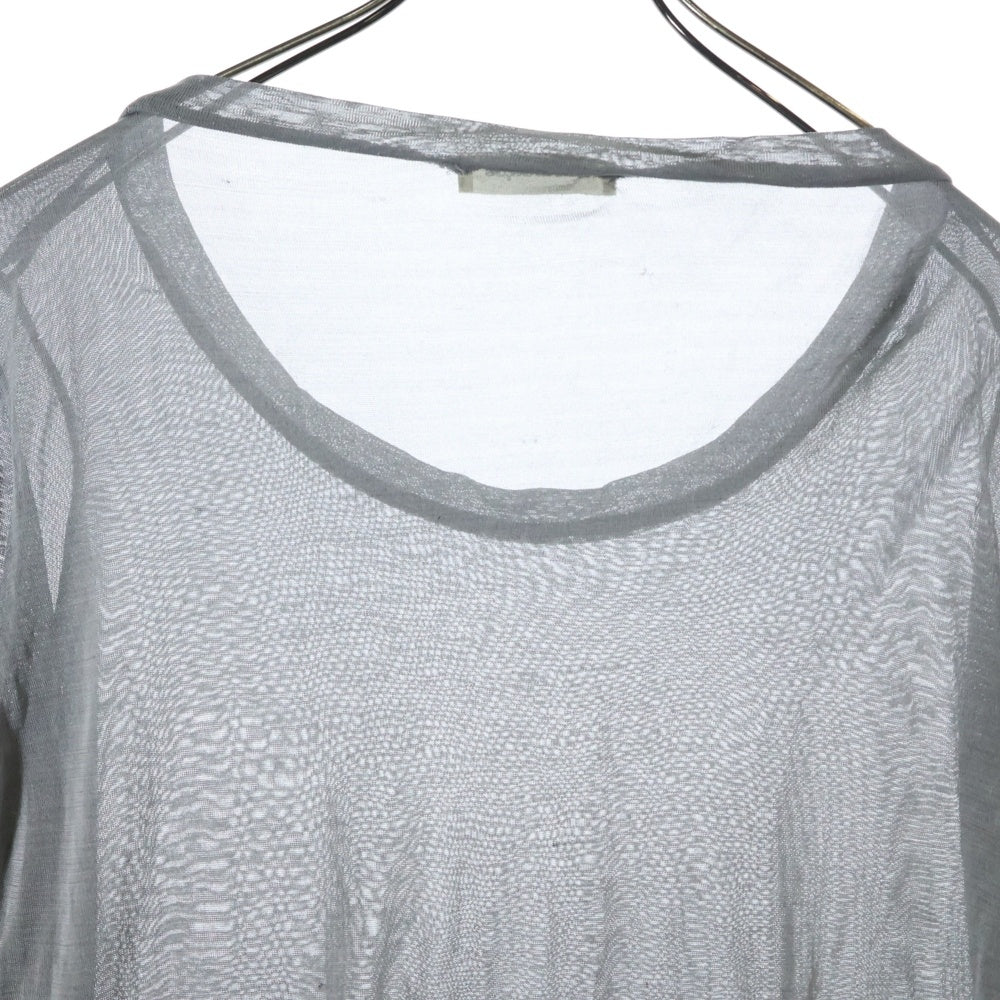 COMME des GARCONS(コムデギャルソン) 91AW シースルー クルーネック 長袖カットソー Tシャツ グレー レディース GT-050220 AD1991
