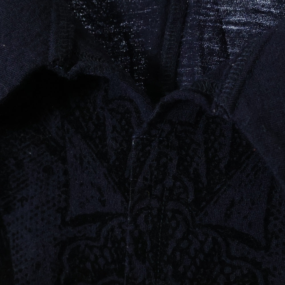 COMME des GARCONS COMME des GARCONS(コムデギャルソンコムデギャルソン) 06AW フロントエンボスデザイン ラウンドカラー ウール 長袖シャツ ブラウス ネイビー/ブラック RR-T002 AD2006 レディース