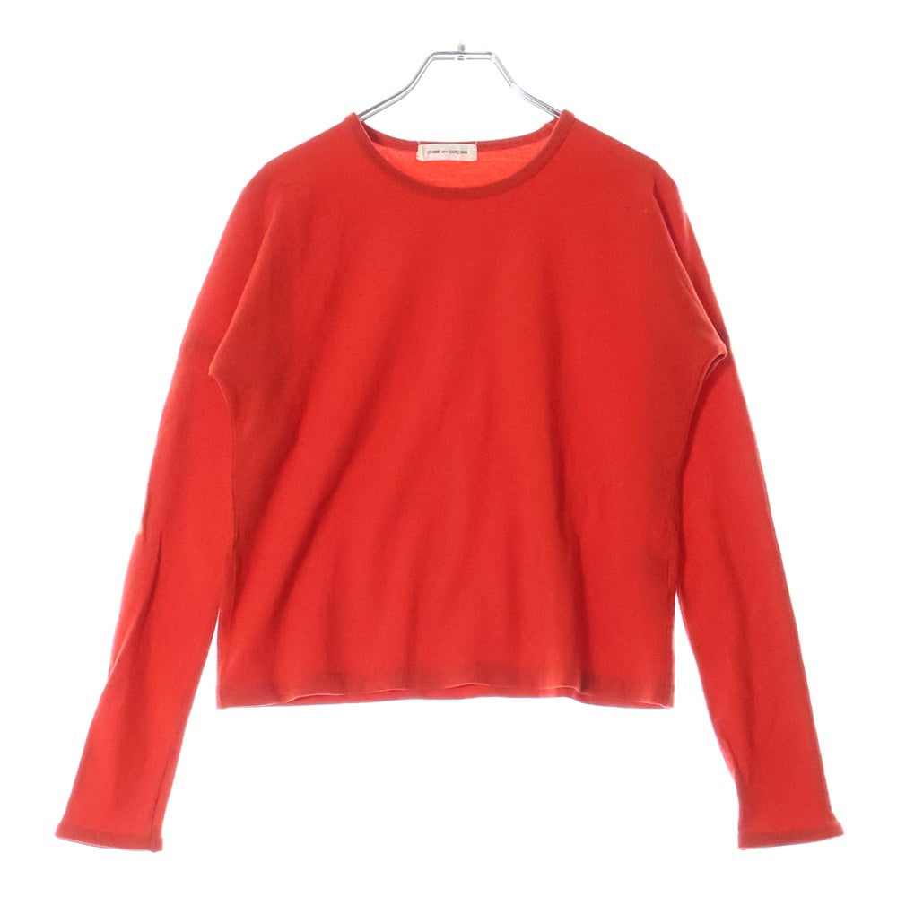 COMME des GARCONS(コムデギャルソン) 88AW ウール クルーネック 長袖カットソー Tシャツ レッド レディース GT-050060 AD1988