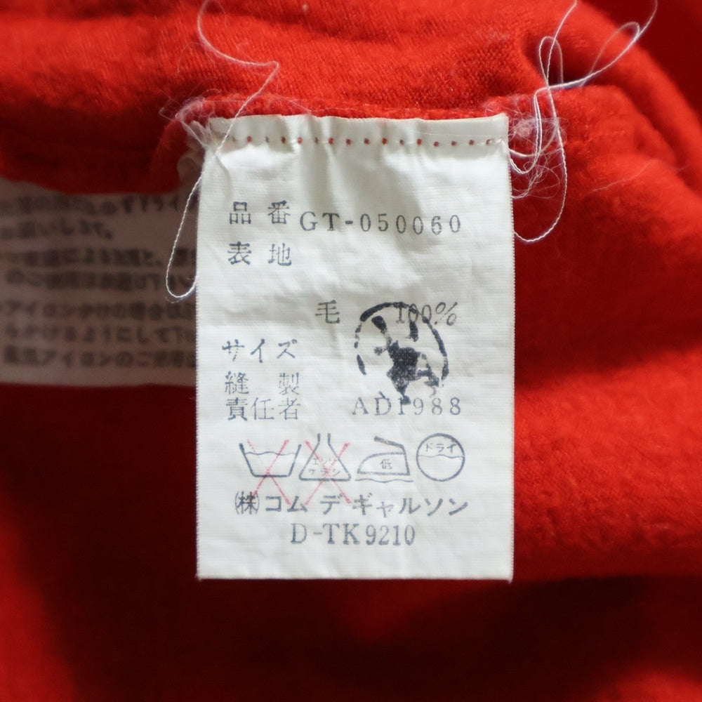 COMME des GARCONS(コムデギャルソン) 88AW ウール クルーネック 長袖カットソー Tシャツ レッド レディース GT-050060 AD1988