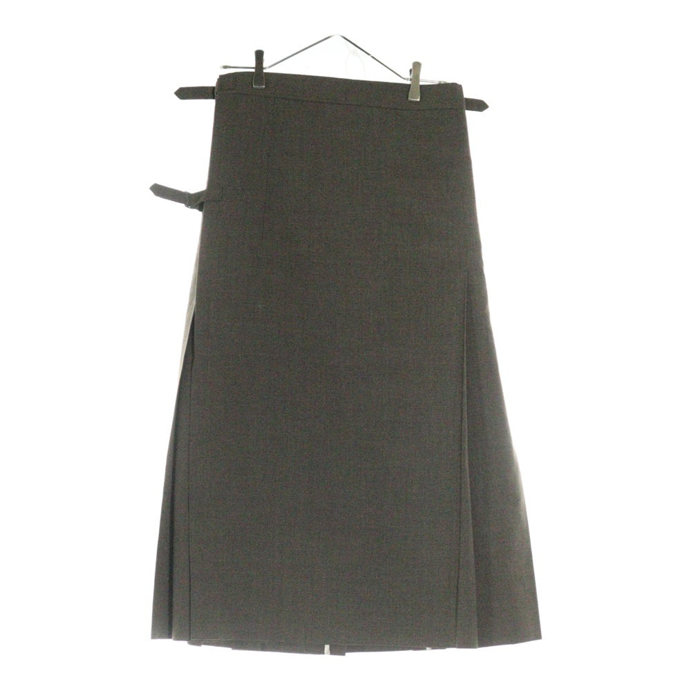 COMME des GARCONS(コムデギャルソン) 98AW ダブルベルト レイヤード ロングプリーツスカート ブラウン GS-04057S AD1998