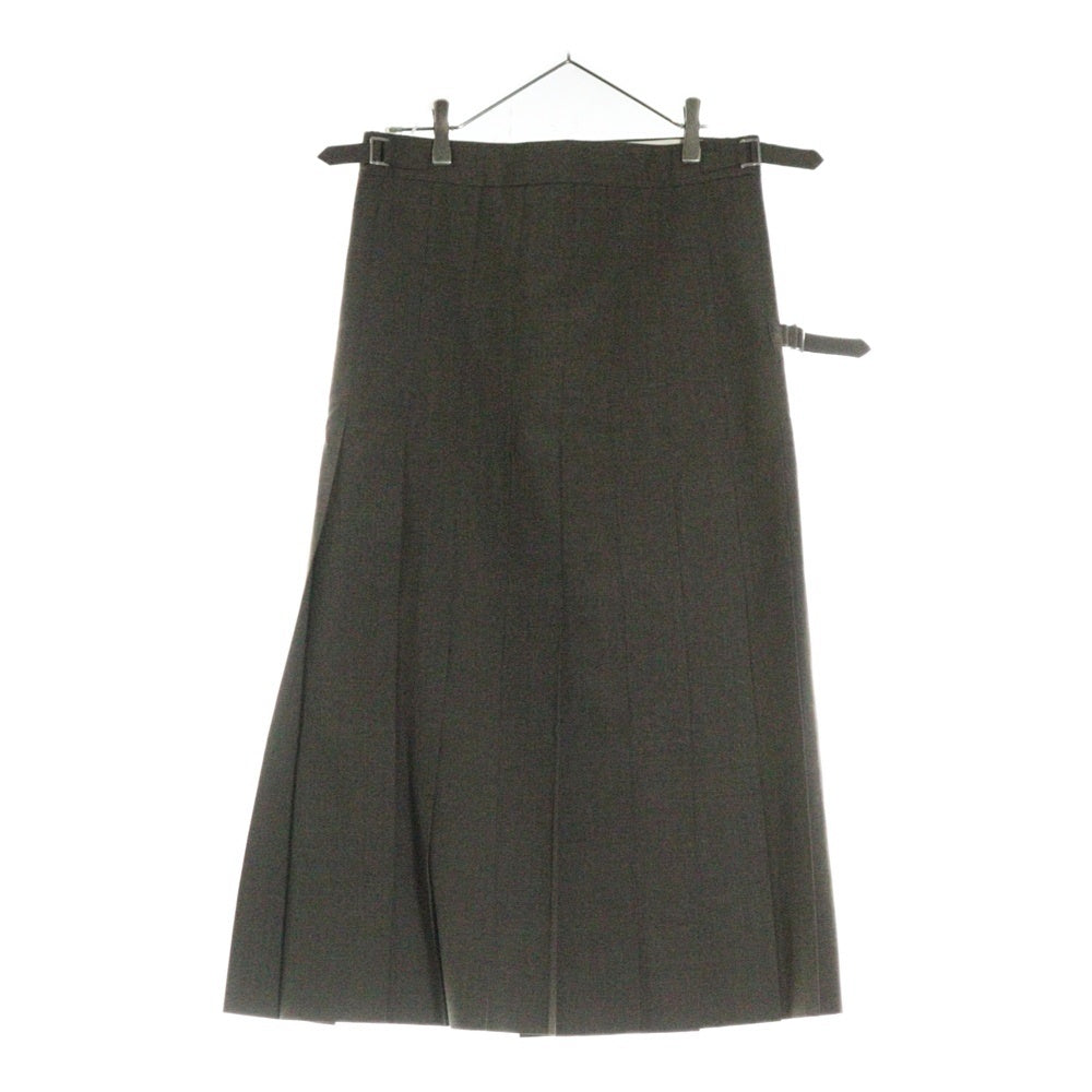 COMME des GARCONS(コムデギャルソン) 98AW ダブルベルト レイヤード ロングプリーツスカート ブラウン GS-04057S AD1998