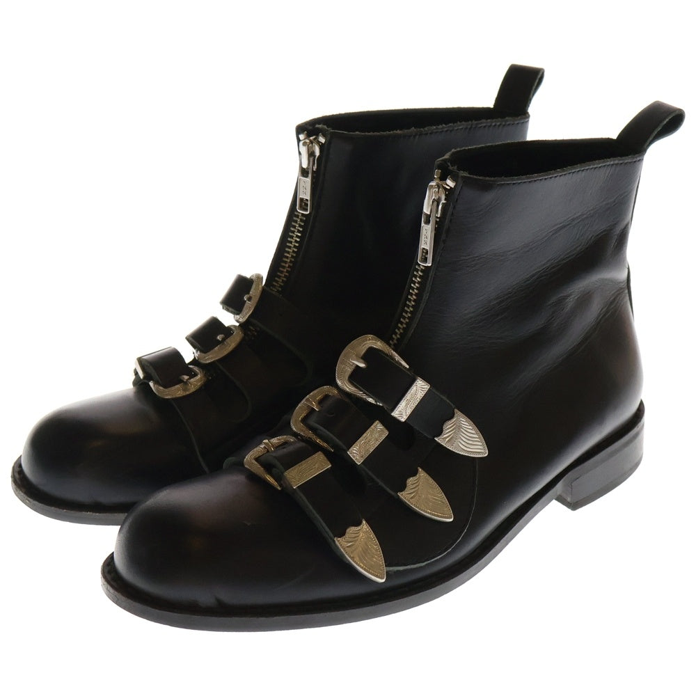 COMME des GARCONS COMME des GARCONS(コムデギャルソンコムデギャルソン) ベルクロ センタージップ ハイカット レザー ブーツ ブラック レディース
