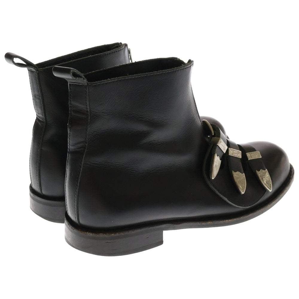 COMME des GARCONS COMME des GARCONS(コムデギャルソンコムデギャルソン) ベルクロ センタージップ ハイカット レザー ブーツ ブラック レディース